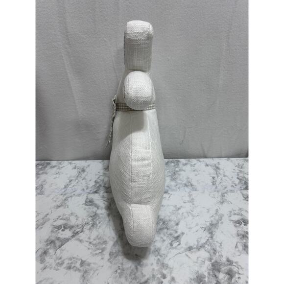 Lillian August Bunny Accent Throw Pillow 17" White Spring Decorative Nursery Bow - Picture 5 of 7